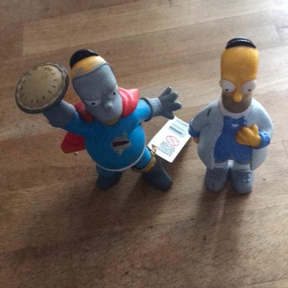2 Rare Homer Simpson Figures Pie Man with OG Tag series 5